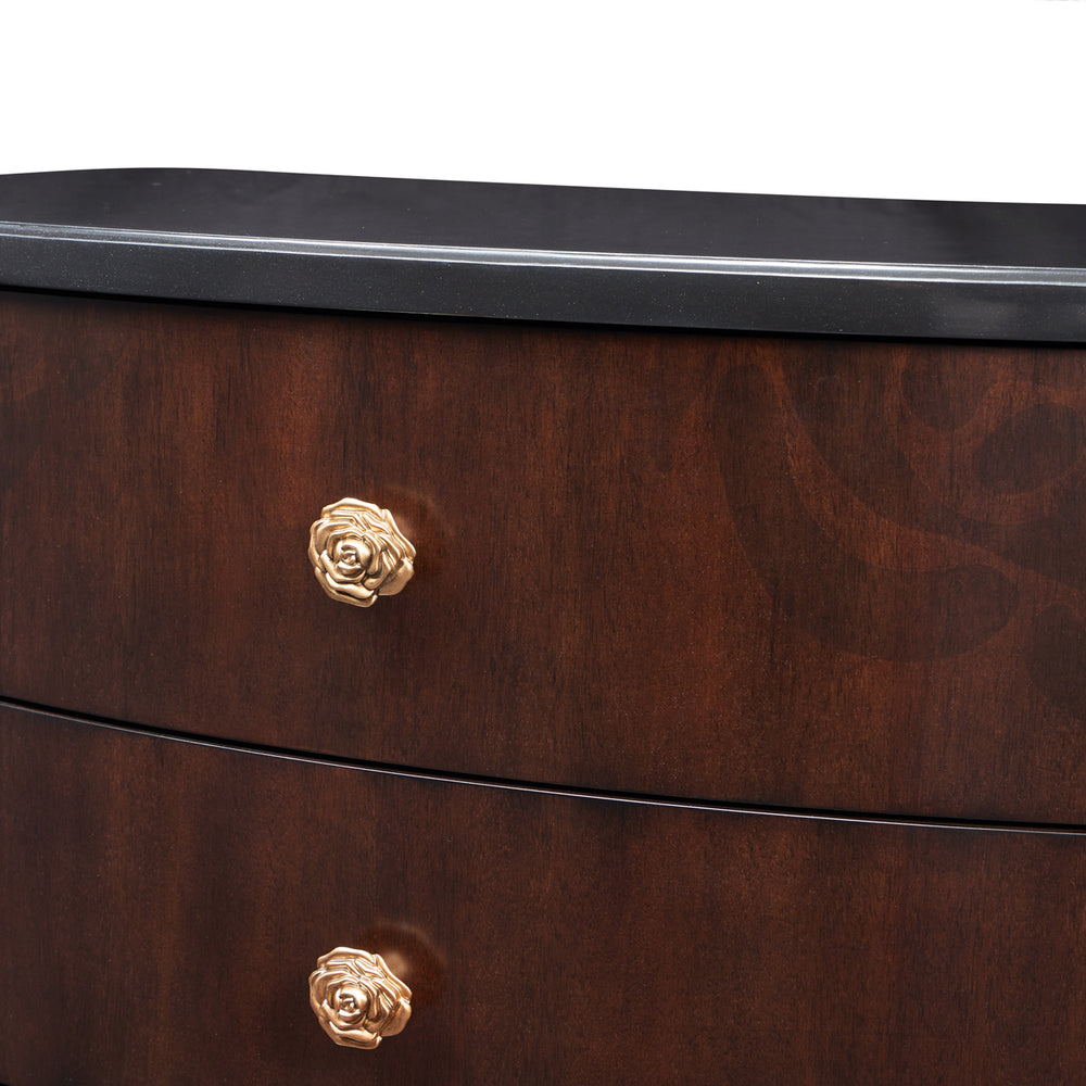 Camellia Field Nightstand - Warm Pecan