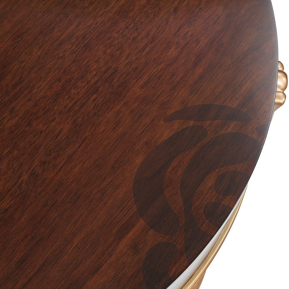 Camellia Field Round End Table with Drawer - Warm Pecan