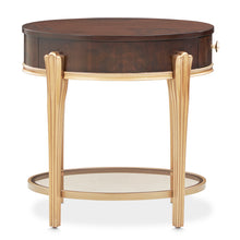 Camellia Field Round End Table with Drawer - Warm Pecan