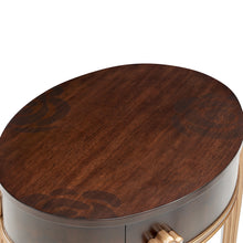Camellia Field Round End Table with Drawer - Warm Pecan
