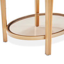 Camellia Field Round End Table with Drawer - Warm Pecan