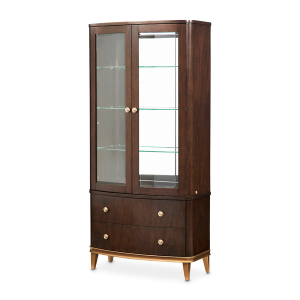 Camellia Field Display Cabinet 2pc - Warm Pecan alternate view