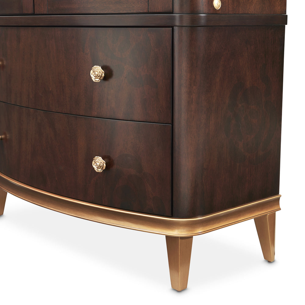 Camellia Field Display Cabinet 2pc - Warm Pecan