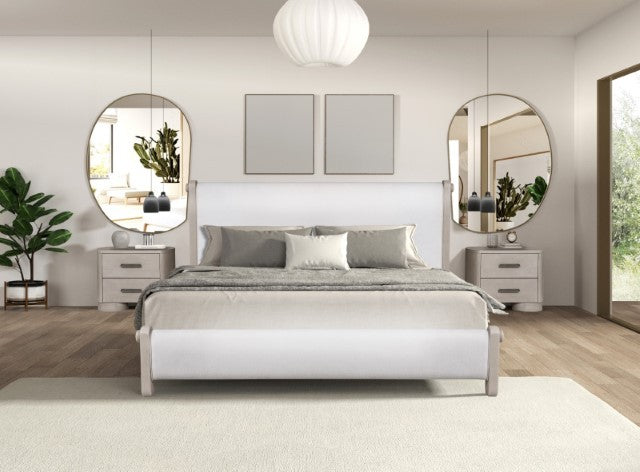 Alder White Oak Upholstered Bed