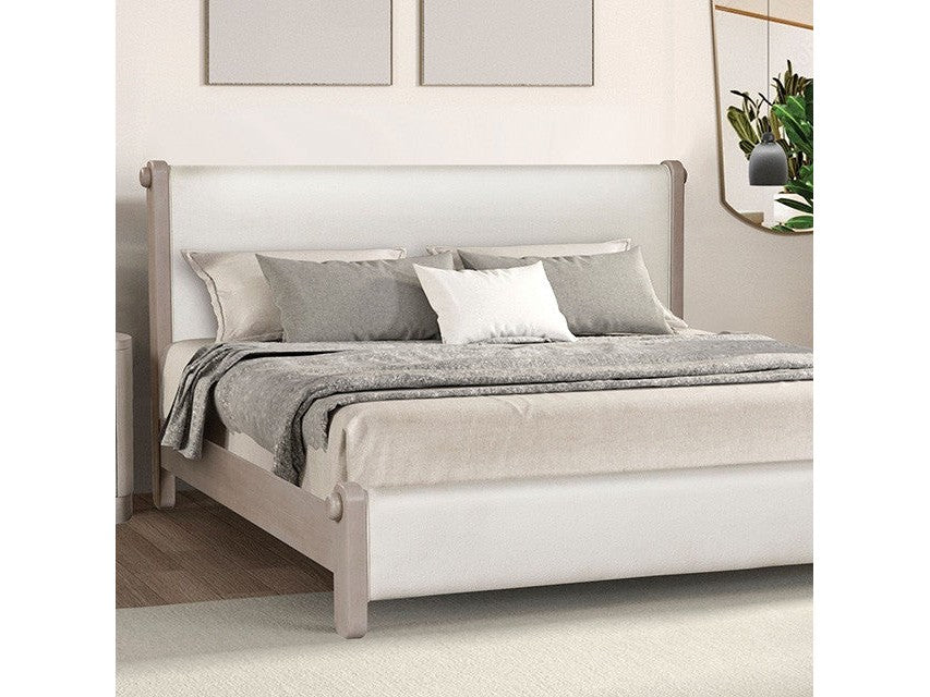 Alder White Oak Upholstered Bed