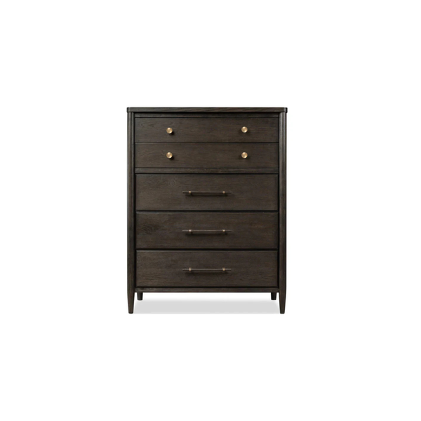 Ridgewood Five Drawer Oak Wood Chest in Yin