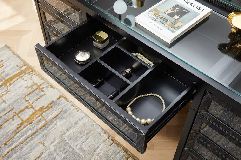 Runway 11 Drawer Vanity Glossy Black Laquear Finish