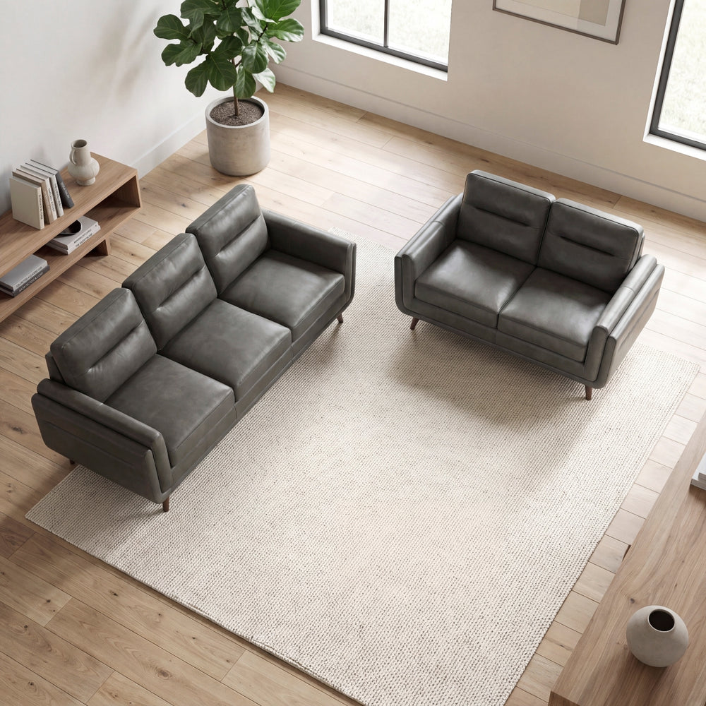 Graphite Top-Grain Leather Sofa