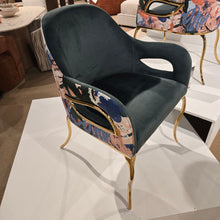 Brushstroke slate green Studio Art accent chair, front view