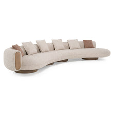 Amber Rose Curved Boucle Fabric Sectional Sofa