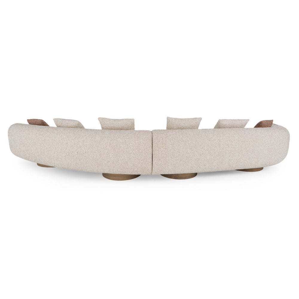 Amber Rose Curved Boucle Fabric Sectional Sofa