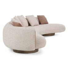 Amber Rose Curved Boucle Fabric Sectional Sofa
