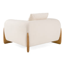 Han Contemporary Cream Fabric and Walnut Lounge Chair