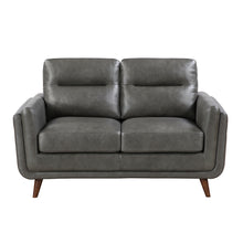 Graphite Top-Grain Leather Loveseat