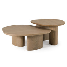 Amber Wood 3-Piece Buckwheat + Onyx Nesting Coffee Table Set