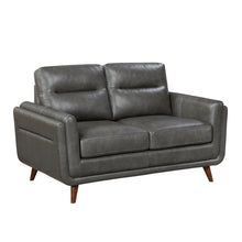 Graphite Top-Grain Leather Loveseat
