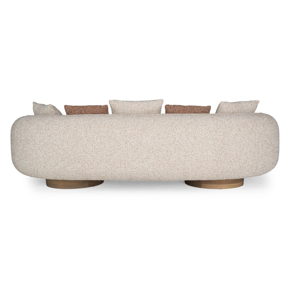 Amber Wood Multicolored Boucle Fabric + Ash Sofa