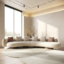 Amber Rose Curved Boucle Fabric Sectional Sofa