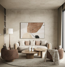 Amber Wood 3-Piece Buckwheat + Onyx Nesting Coffee Table Set