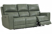 Venezia Cement Leather Power Reclining Sofa with Power Headrest