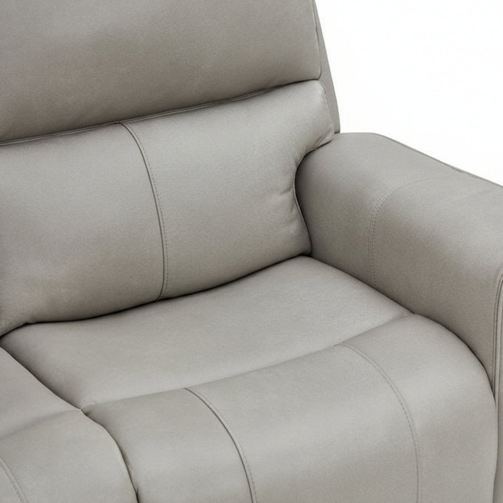 Venezia Cement Leather Power Reclining Sofa with Power Headrest