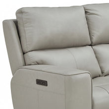 Venezia Cement Leather Power Reclining Sofa with Power Headrest