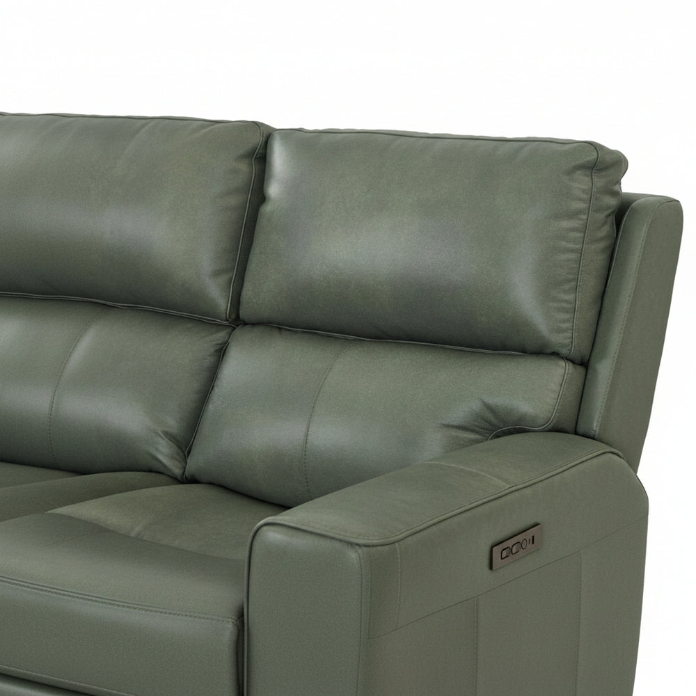Venezia Cement Leather Power Reclining Sofa with Power Headrest