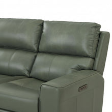 Venezia Cement Leather Power Reclining Sofa with Power Headrest