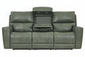 Venezia Cement Leather Power Reclining Sofa with Power Headrest