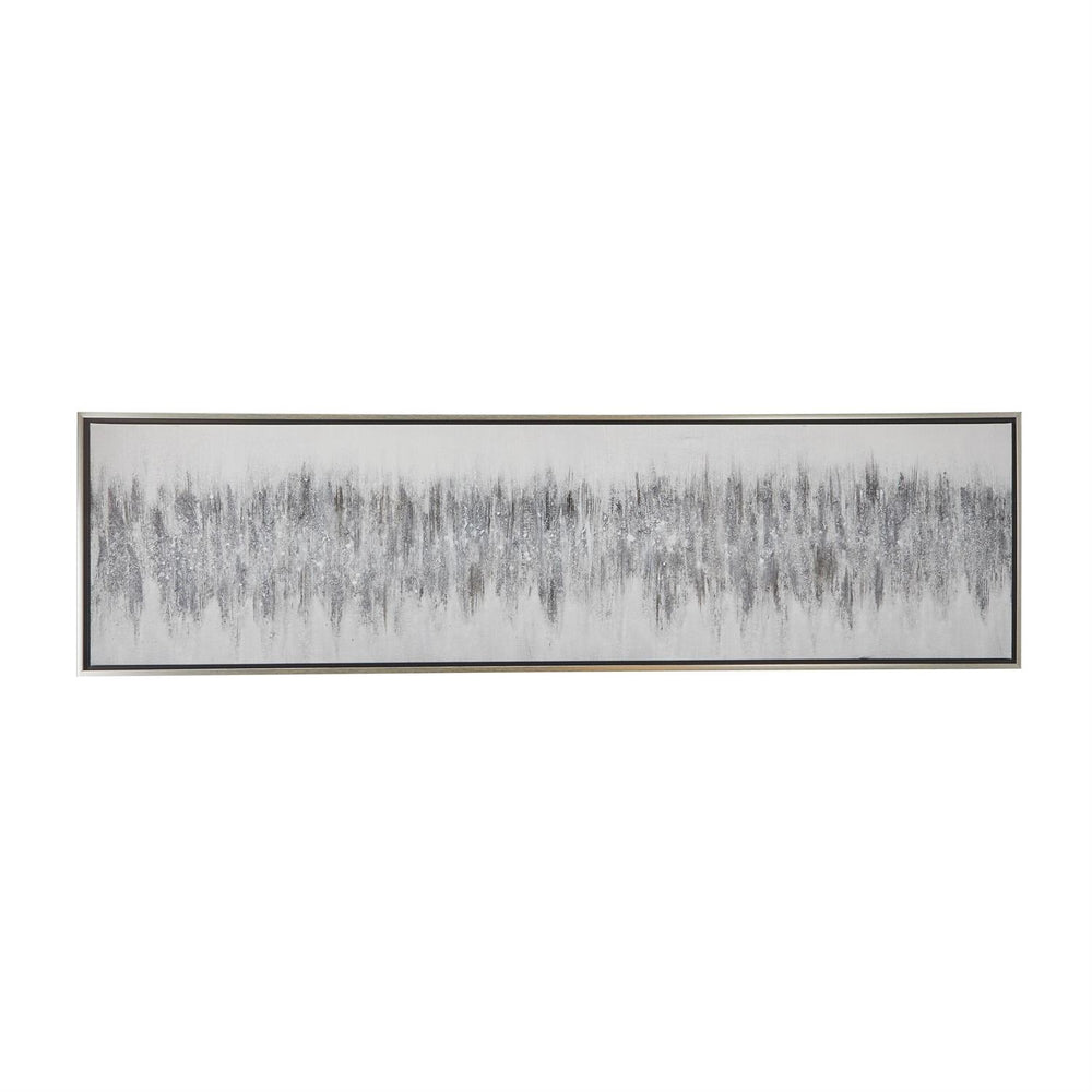 Gray Abstract Canvas Wall Art with Silver Frame, 71