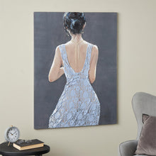 Woman in Blue Dress Canvas Wall Art with Gold Jewels, 36