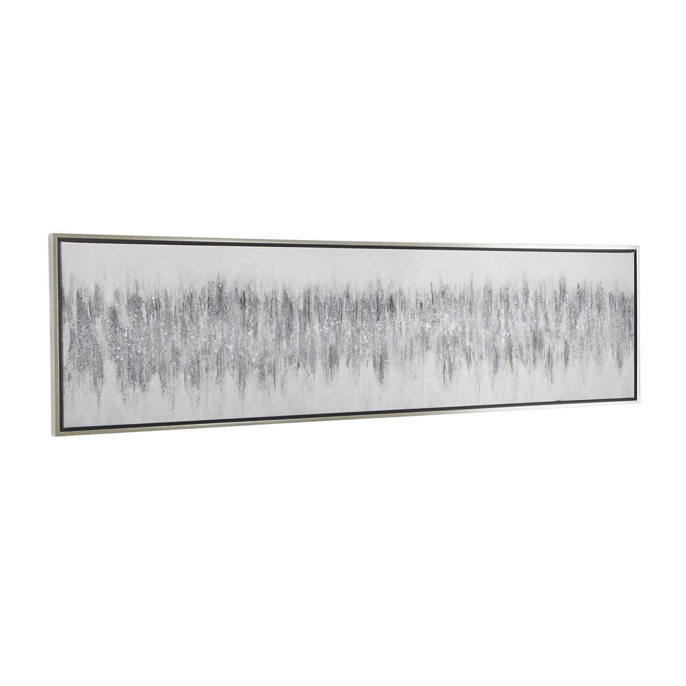 Gray Abstract Canvas Wall Art with Silver Frame, 71