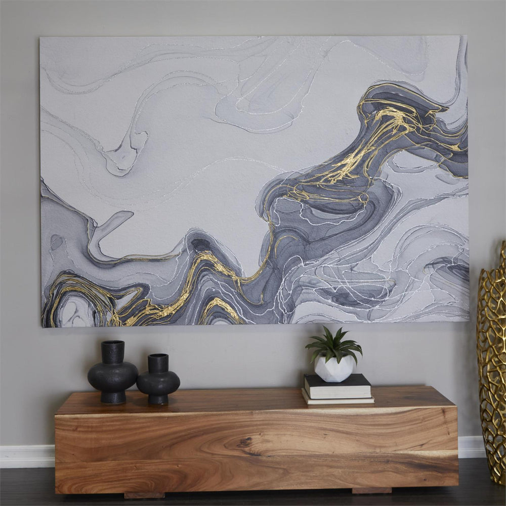 Gray Geode Waves Canvas Wall Art, 86