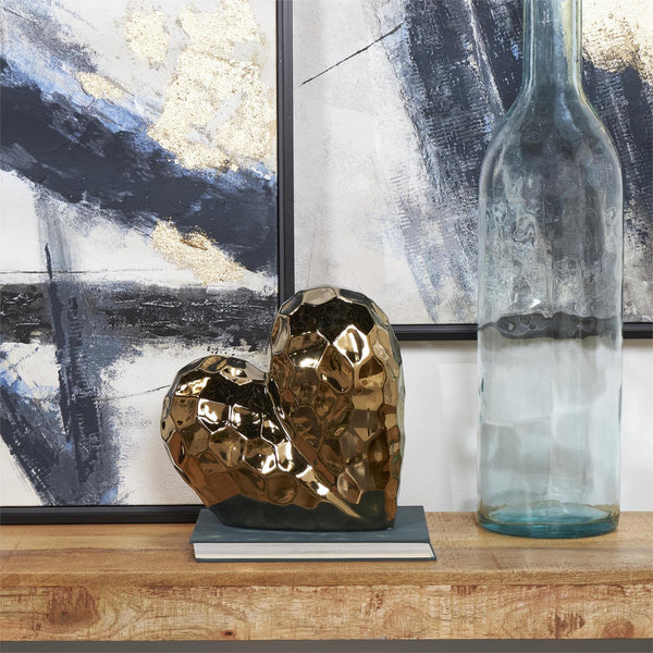 Rose Gold Ceramic Heart Sculpture, 11