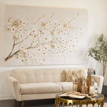 White Floral Branch Canvas Wall Art, 84