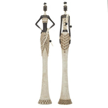 White Polyresin African Woman Sculptures, Set of 2, 31