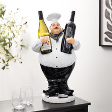 White Polystone Chef Wine Holder, 2-Bottle, 24