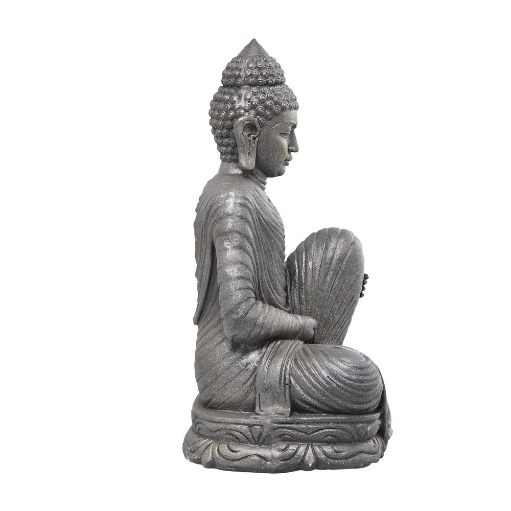 Silver Magnesium Oxide Meditating Buddha Garden Sculpture, 36