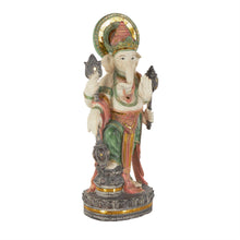 Gold Resin Ganesh Sculpture with Color Accents, 27