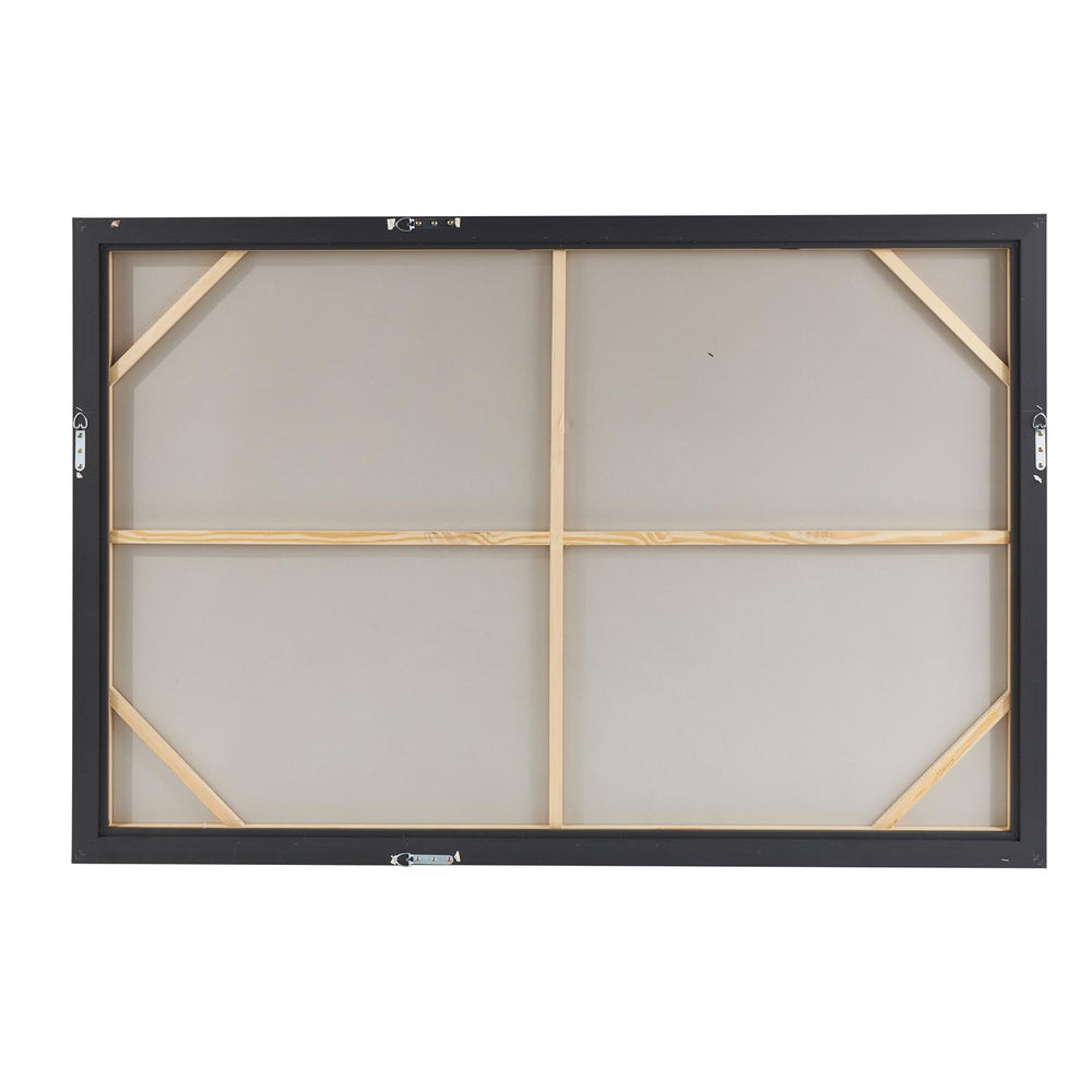Blue Abstract Canvas Wall Art with Silver Foil, Black Frame, 30