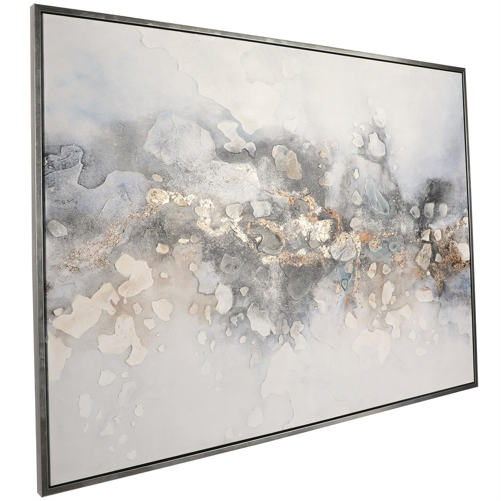 Framed Canvas Abstract Wall Art with Gold Foil Accent, 65