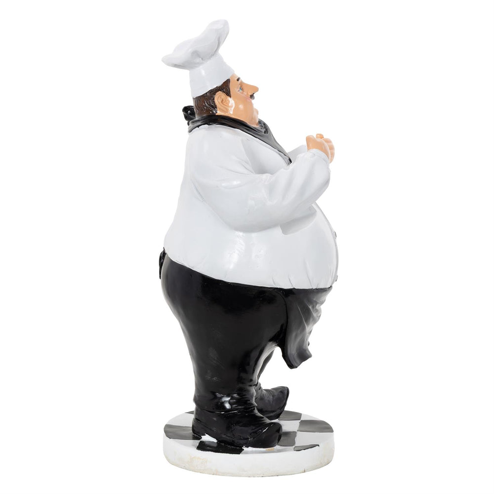 White Polystone Chef Wine Holder, 2-Bottle, 24