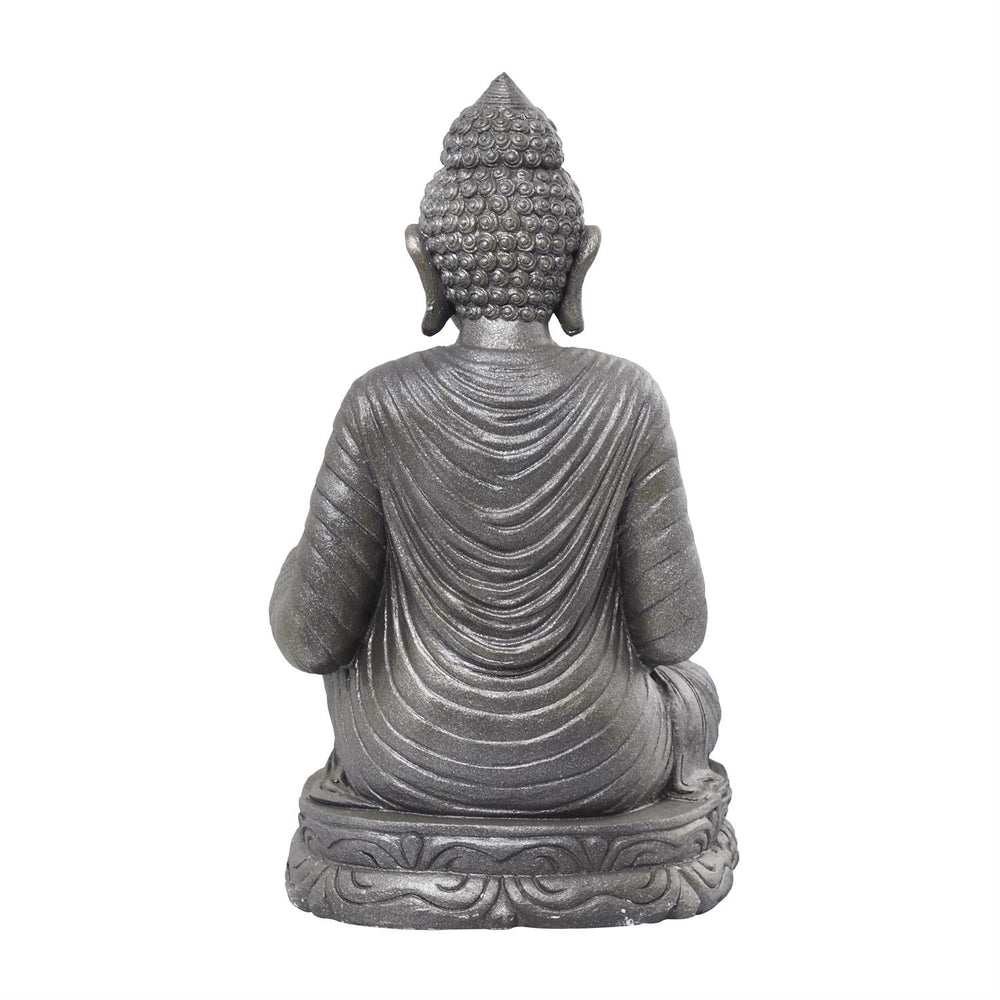 Silver Magnesium Oxide Meditating Buddha Garden Sculpture, 36