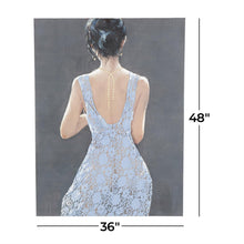 Woman in Blue Dress Canvas Wall Art with Gold Jewels, 36