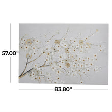 White Floral Branch Canvas Wall Art, 84
