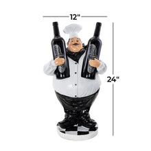 White Polystone Chef Wine Holder, 2-Bottle, 24