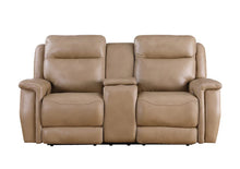 Napoli Saddle Leather Power Reclining Love Seat with Power Headrest