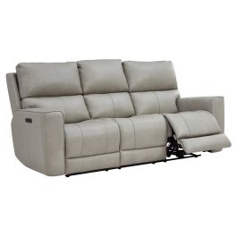 Venezia Cement Leather Power Reclining Sofa with zero gravity
