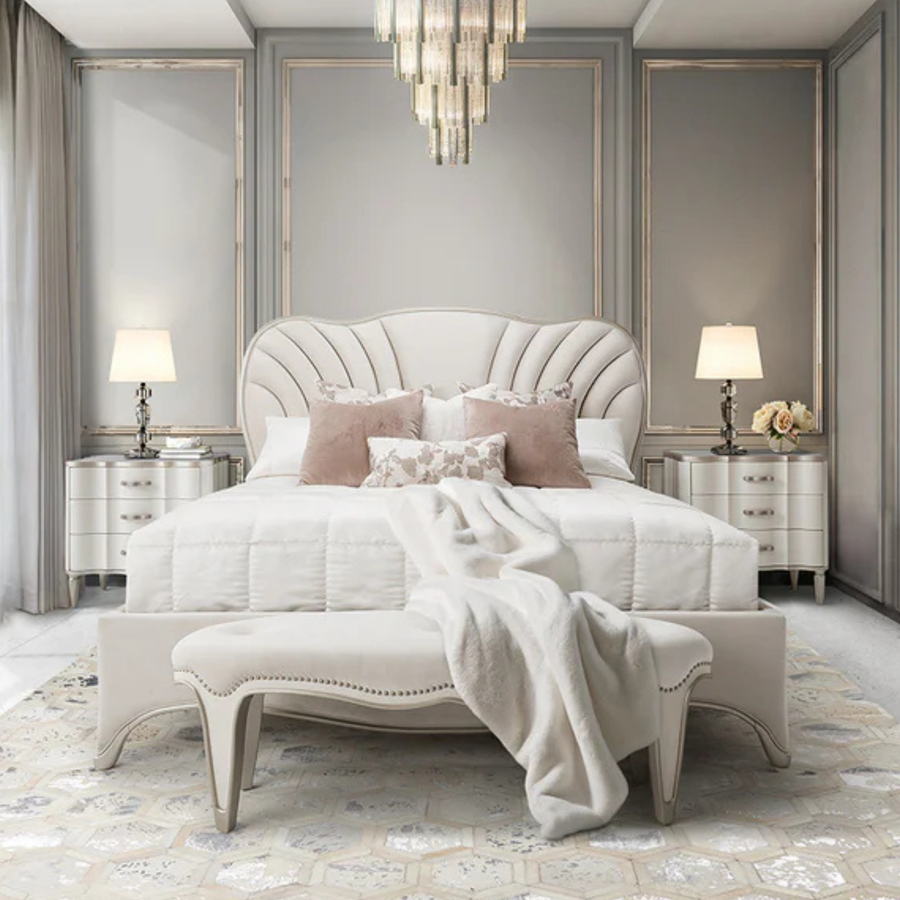 London Place Upholstered Panel Bed Complete Room