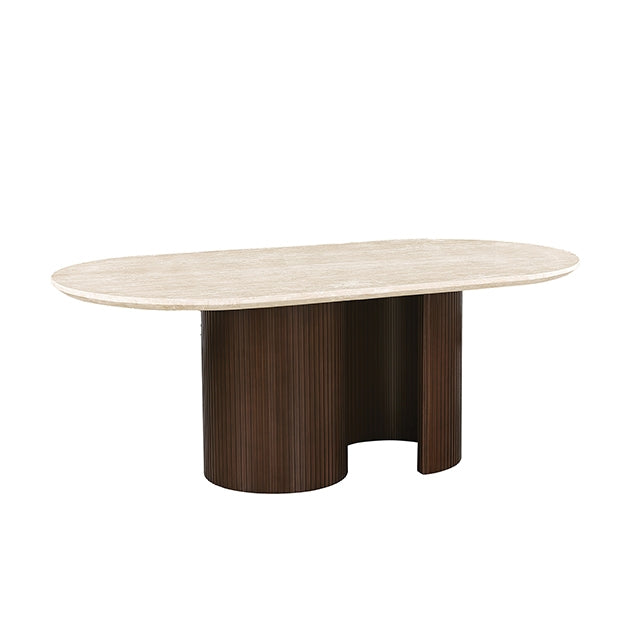 Sorrento oval travertine dining table